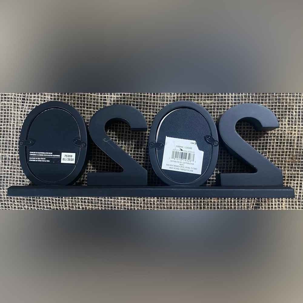 2020 Frame Black Holds 2 2.5”x3.5” Pictures Measures 4.25”Hx12.25”Wx1.75”D - Picture 3 of 4